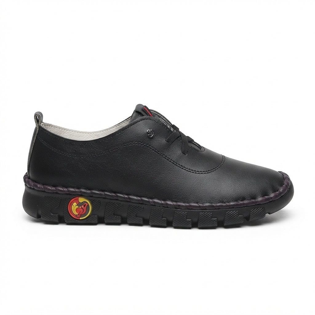 Orthopedic Derby Shoes, Cushioned Lace-Up Flat Sole