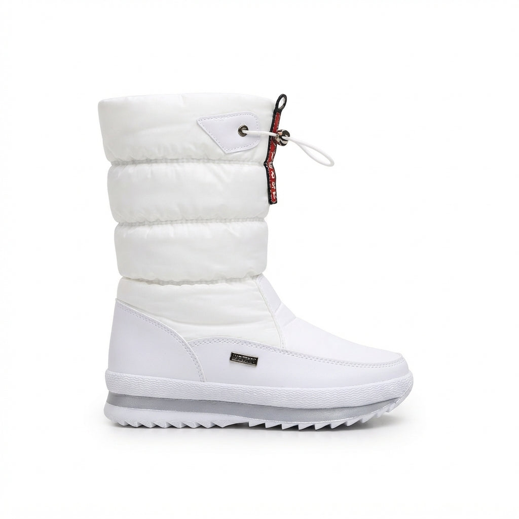 Quilted Lace-Up Snow Boots, Insulated with Grippy Sole