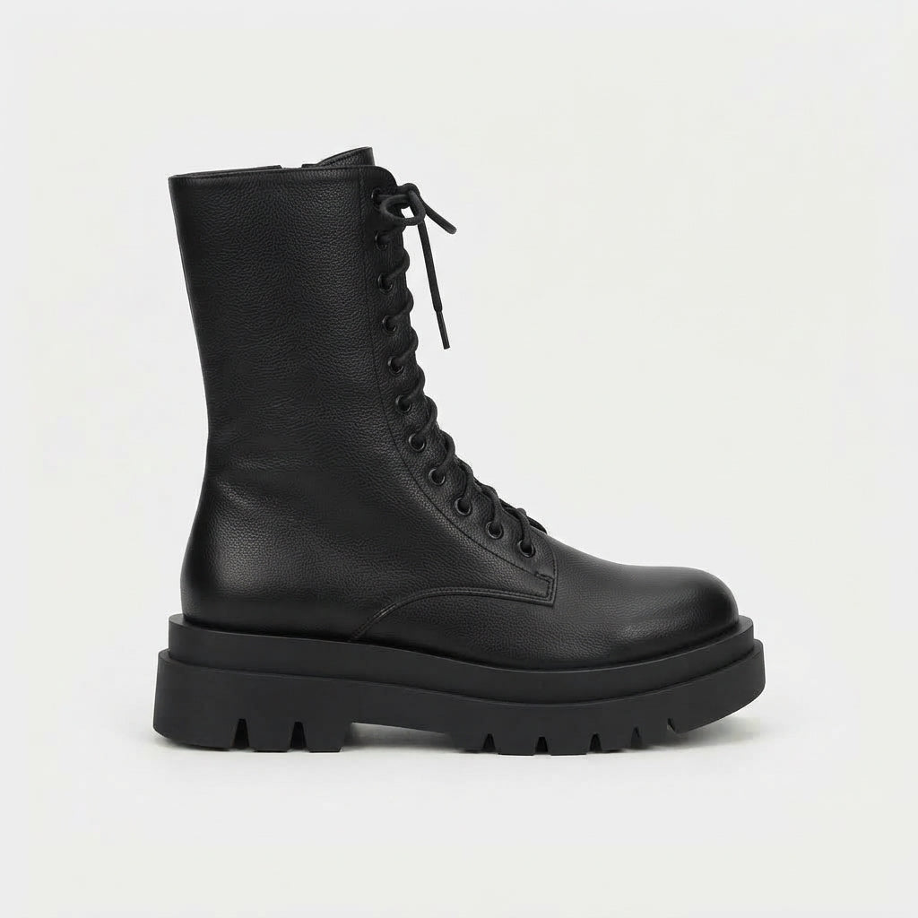 Waterproof Insulated Combat Boots, Platform Lug Sole