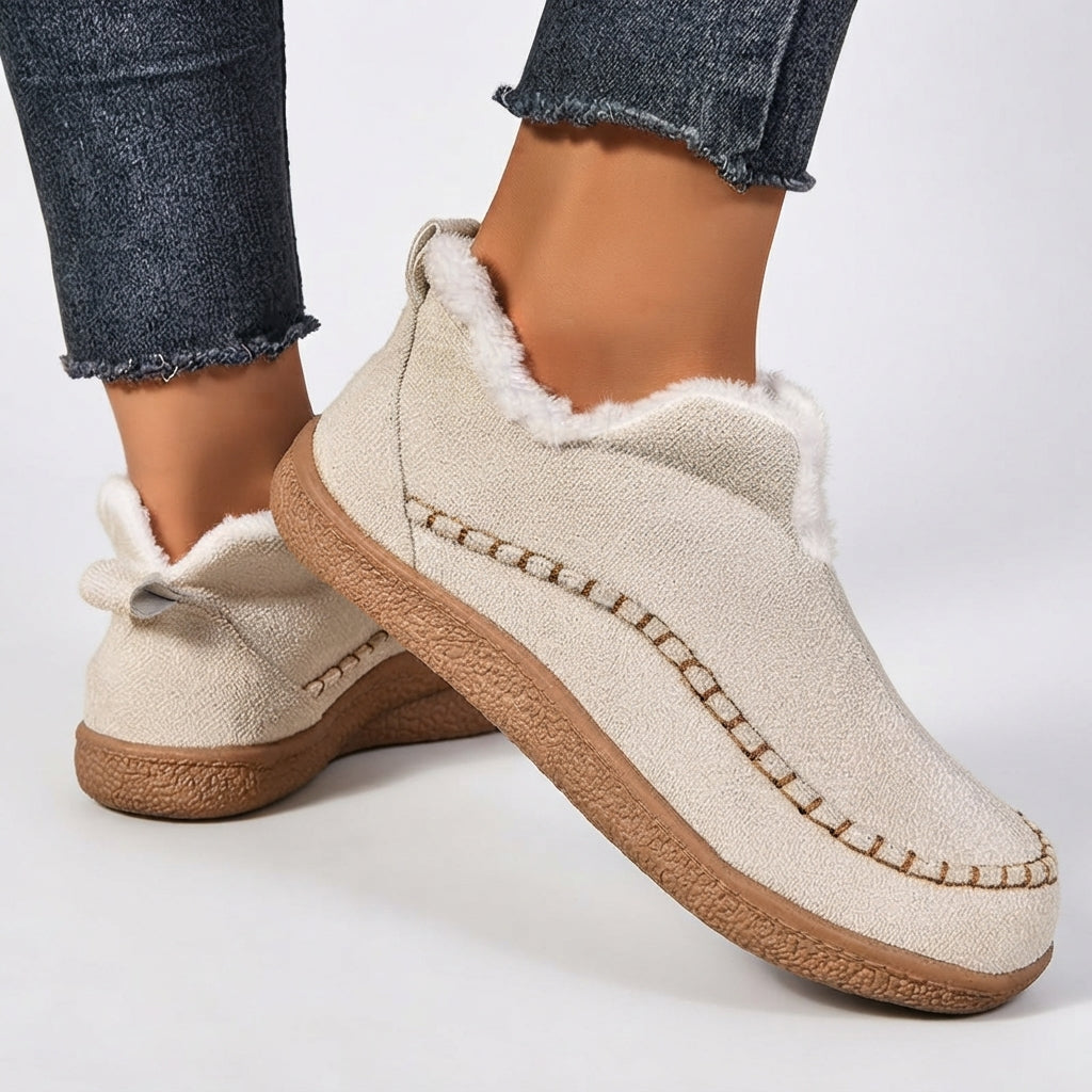Fleece Lined Ankle Boots, Cushioned Orthopedic Comfort