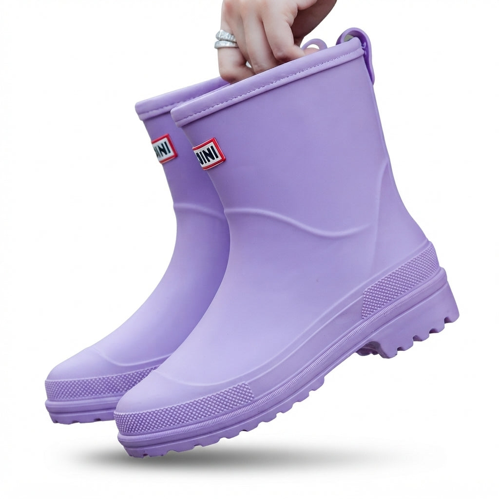 Waterproof Wellington Boots, Pull-On Rubber Rain Boots