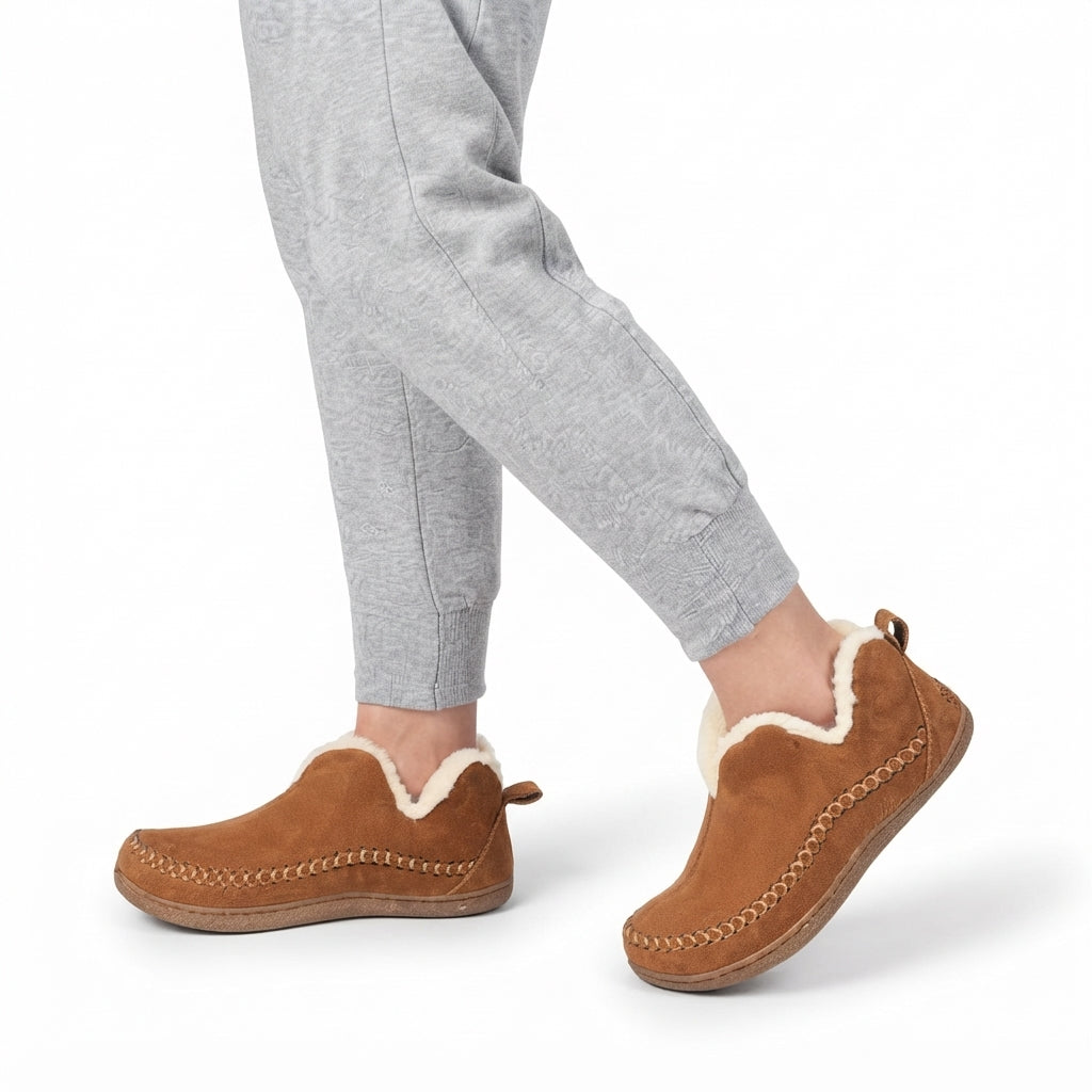 Fleece Lined Ankle Boots, Cushioned Anti Slip Sole