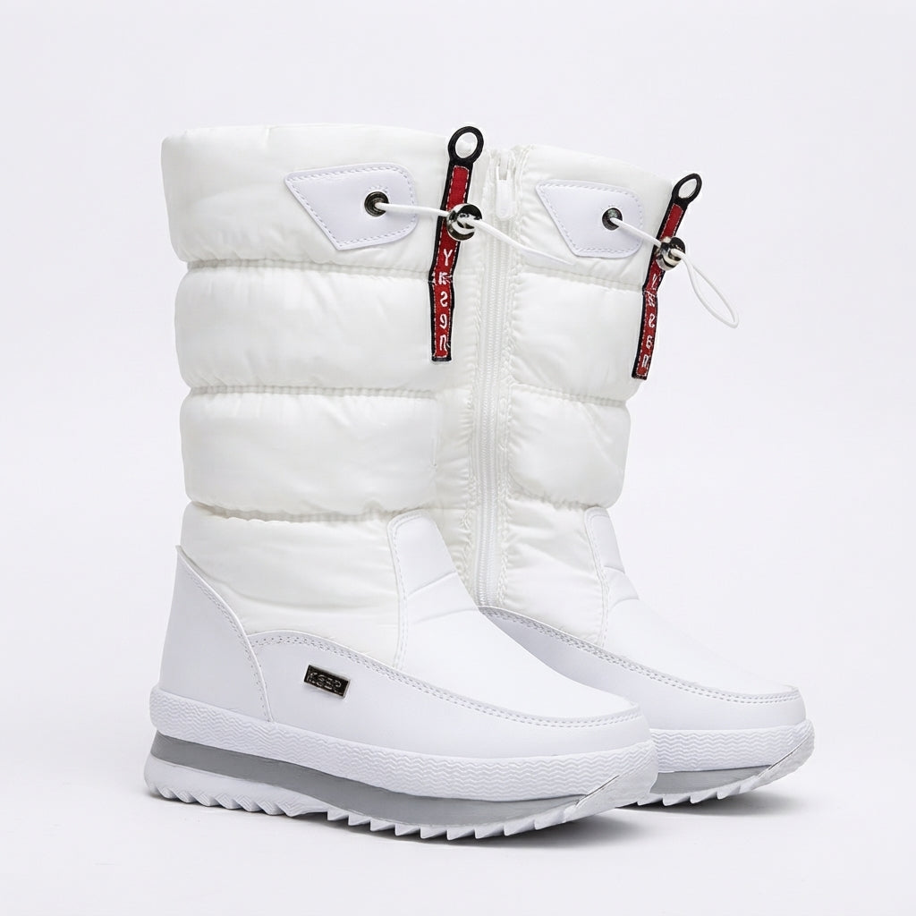 Quilted Lace-Up Snow Boots, Insulated with Grippy Sole