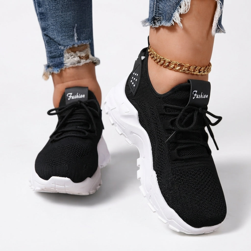 Knit Trainers with Arch Support, Wide Toe Box Comfort
