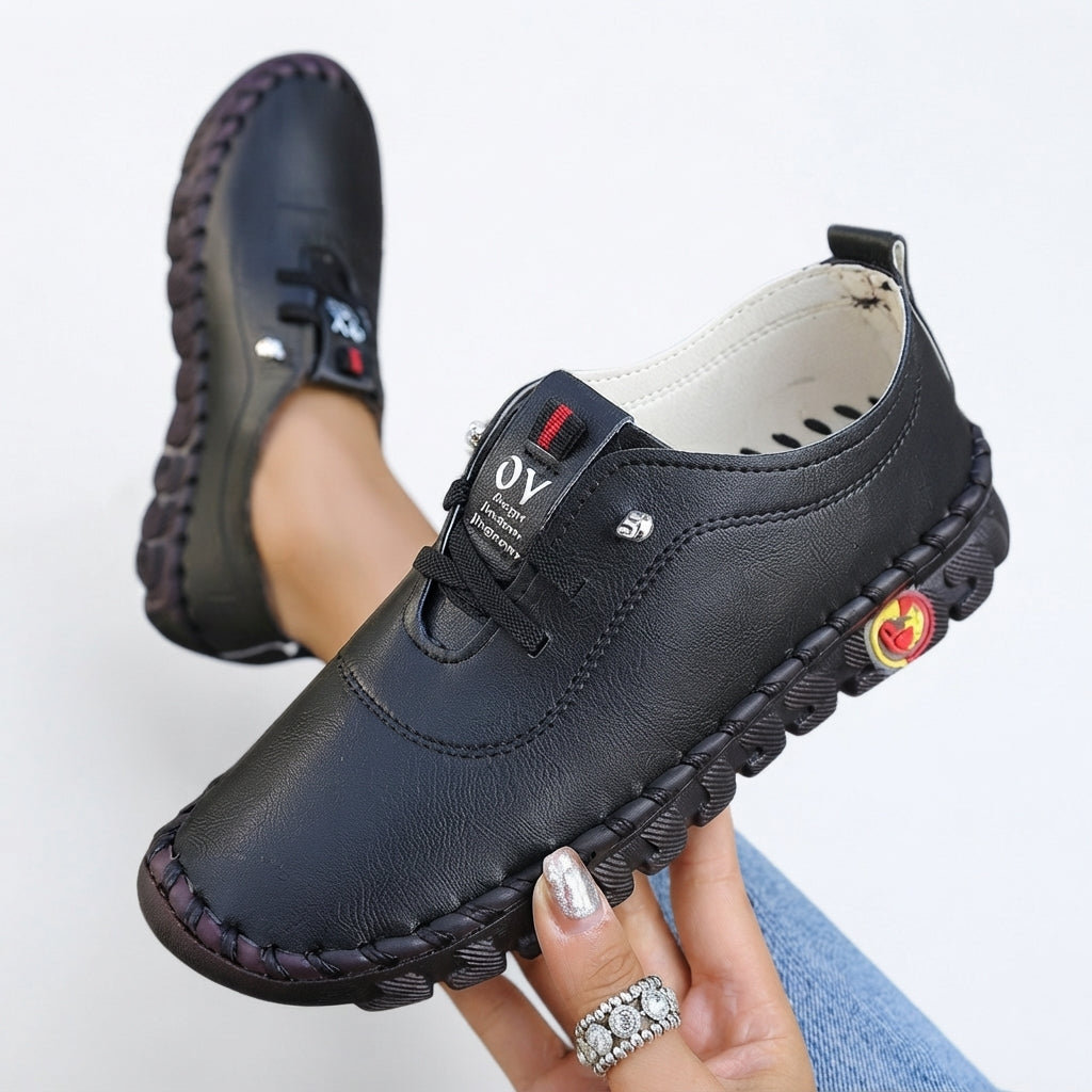 Orthopedic Derby Shoes, Cushioned Lace-Up Flat Sole