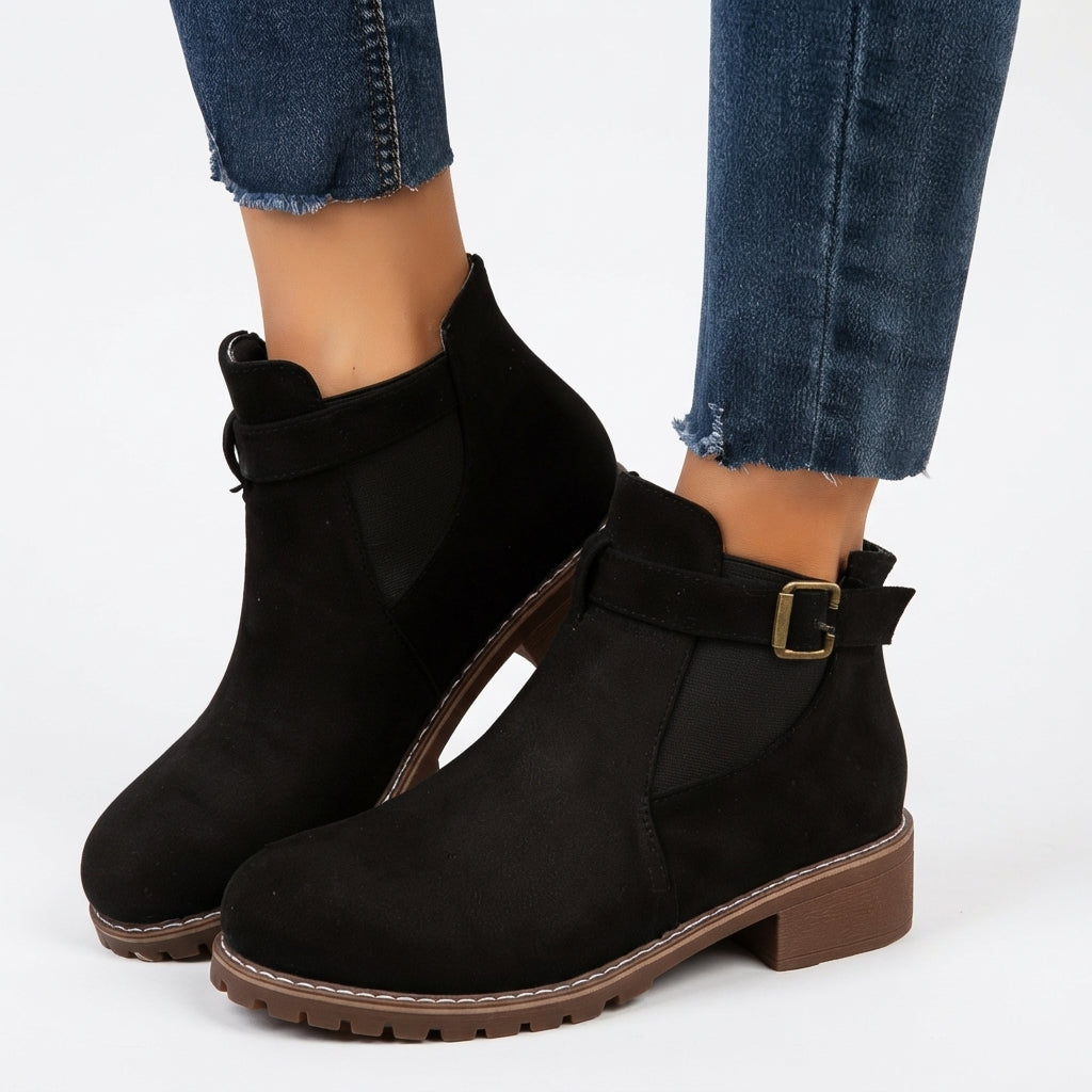Heeled Chelsea Ankle Boots, Elastic Side Panel Fit