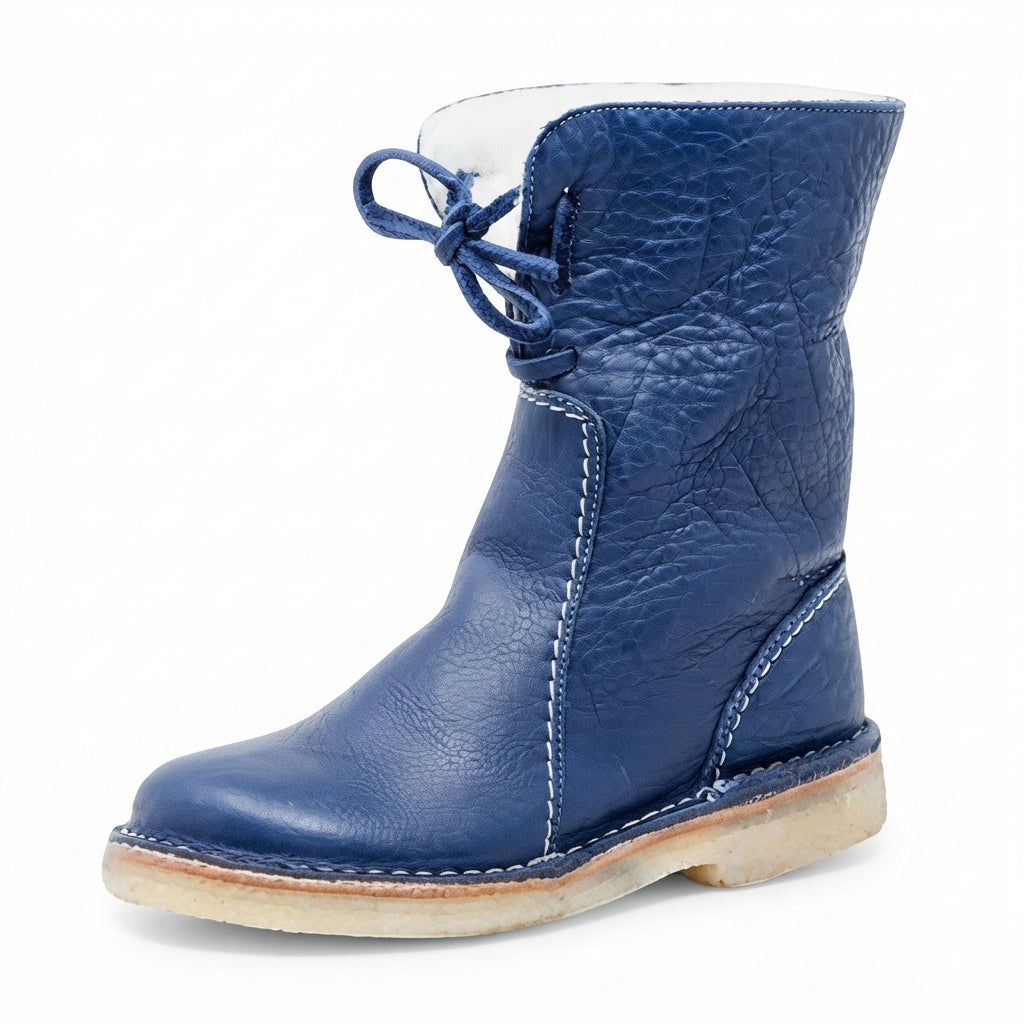 Slouch Leather Boots, Arch Support Cushioned Footbed