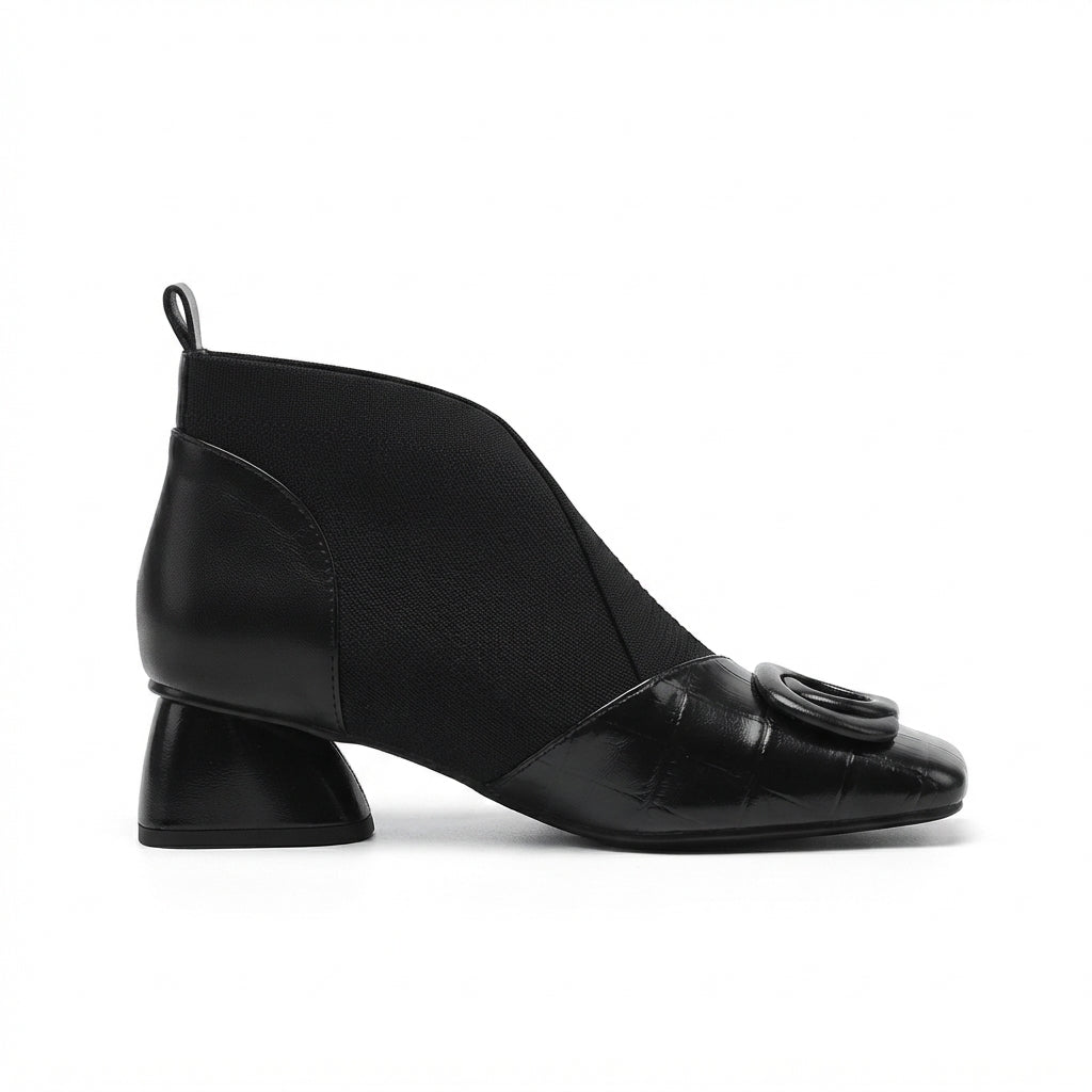 Heeled Sock Boots, Stretch Slip-On, Padded Arch Insole
