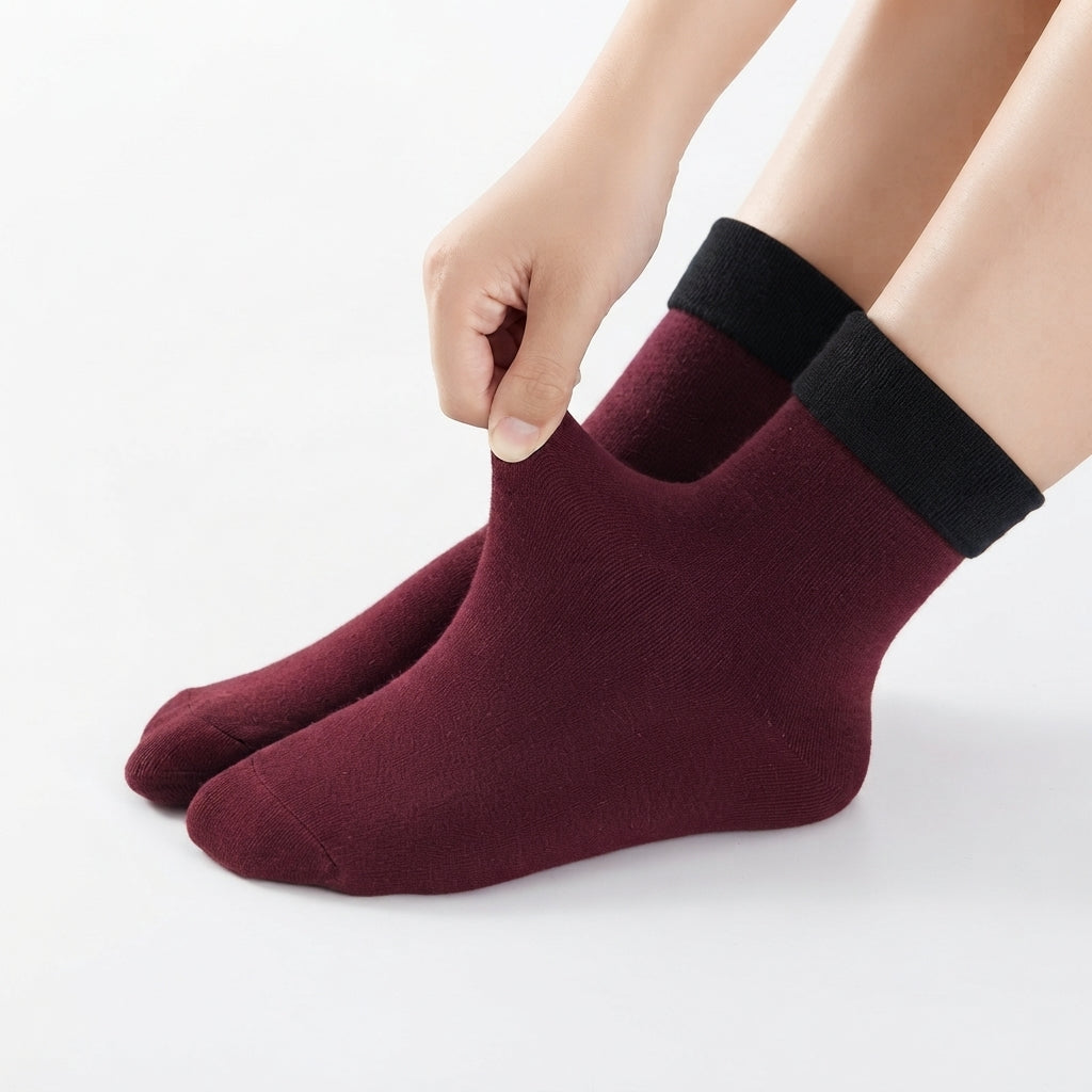 Fleece Lined Thermal Calf Socks, 5 Pair Winter Pack