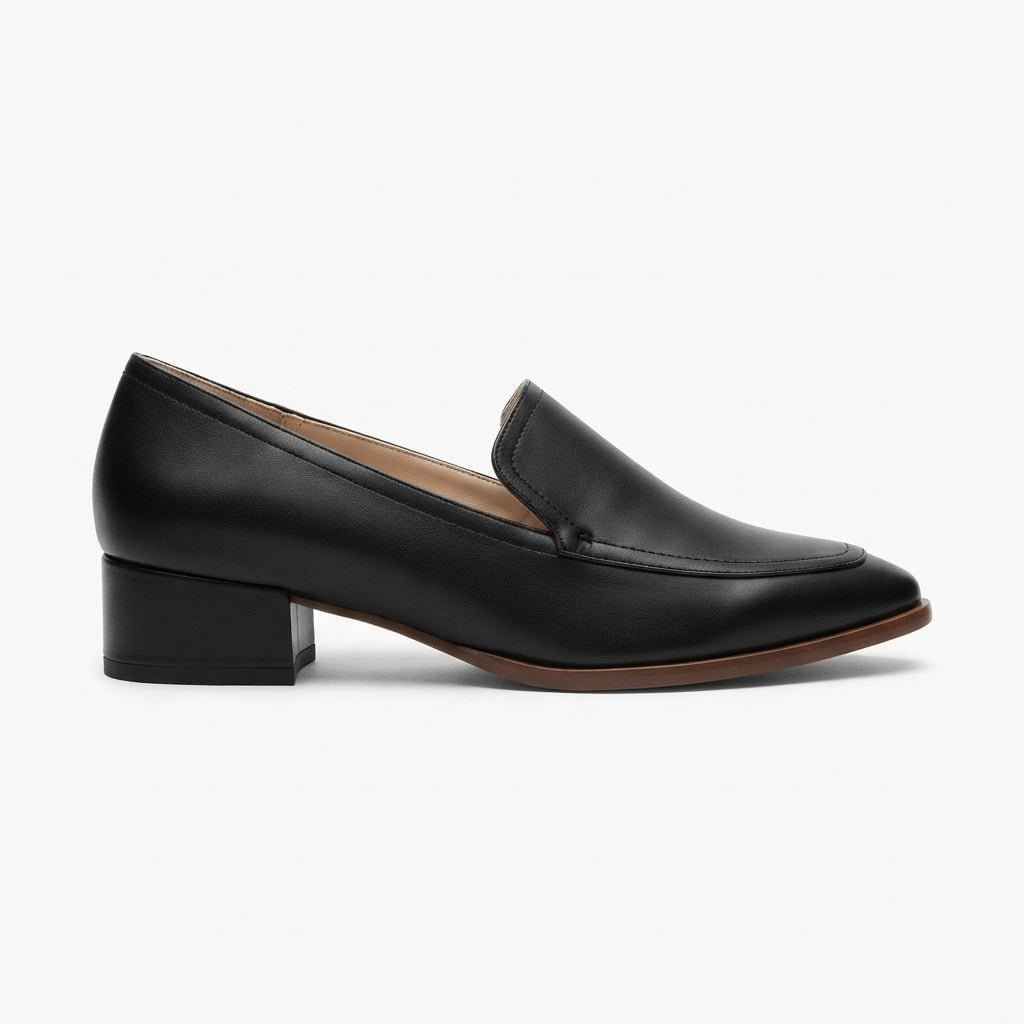 Pointed Toe Loafers, Low Heel Slip-On Office Shoes