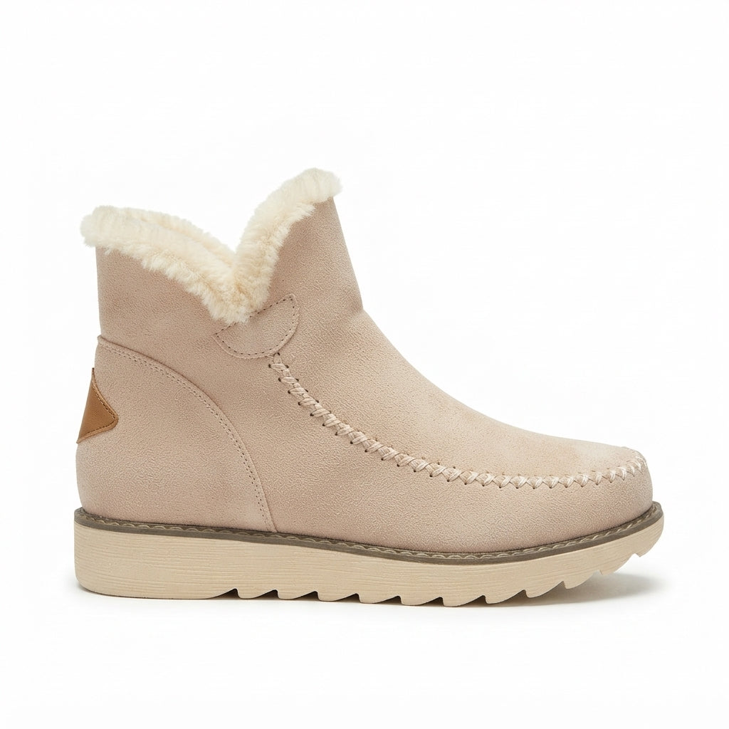 Faux Fur Lined Snow Boots, Slip On Supportive Ankle Fit