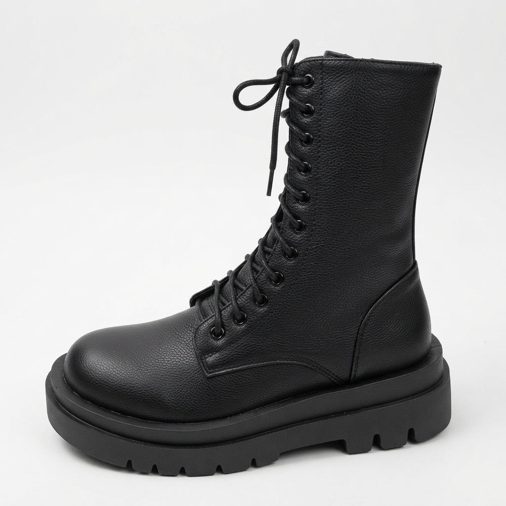 Waterproof Insulated Combat Boots, Platform Lug Sole