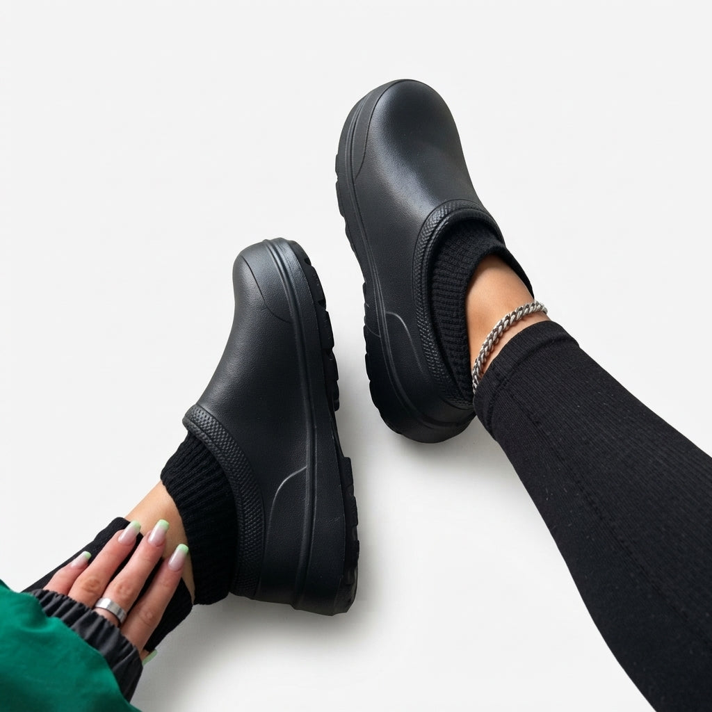 Wool-Lined Clogs, Water-Resistant Cushioned Cloud Sole