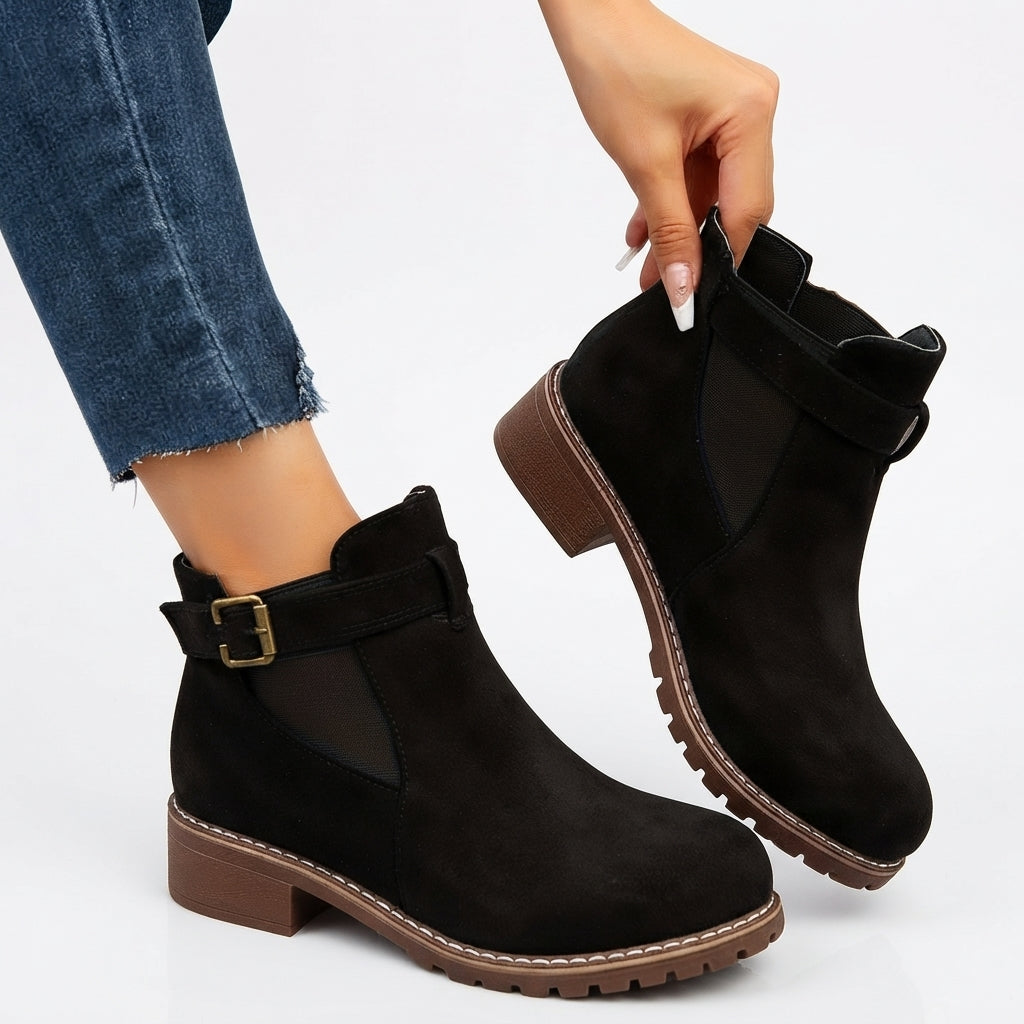 Heeled Chelsea Ankle Boots, Elastic Side Panel Fit