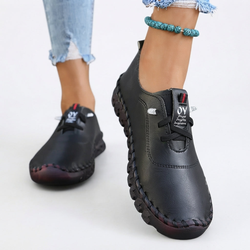 Orthopedic Derby Shoes, Cushioned Lace-Up Flat Sole