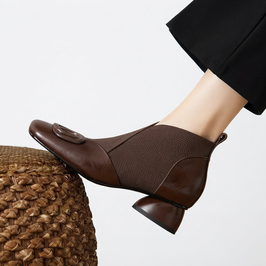 Heeled Sock Boots, Stretch Slip-On, Padded Arch Insole