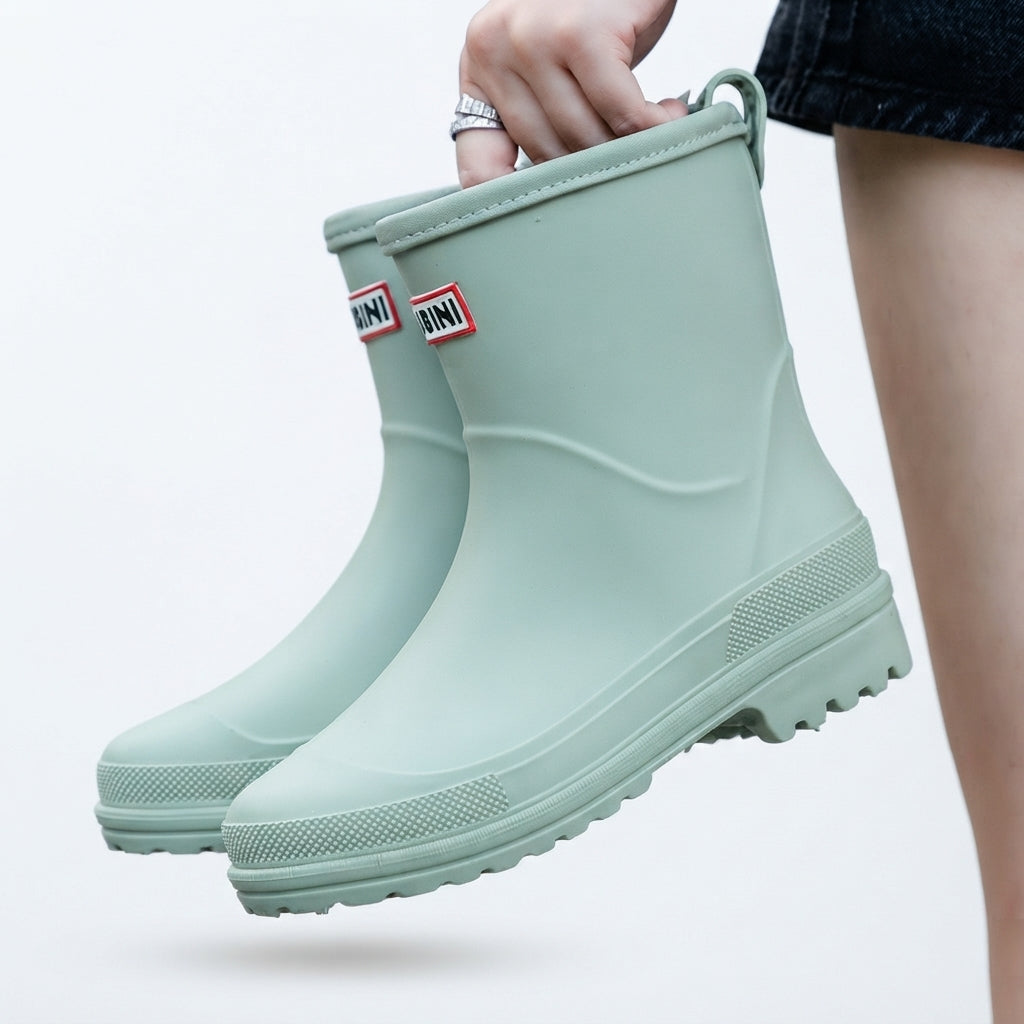 Waterproof Wellington Boots, Pull-On Rubber Rain Boots