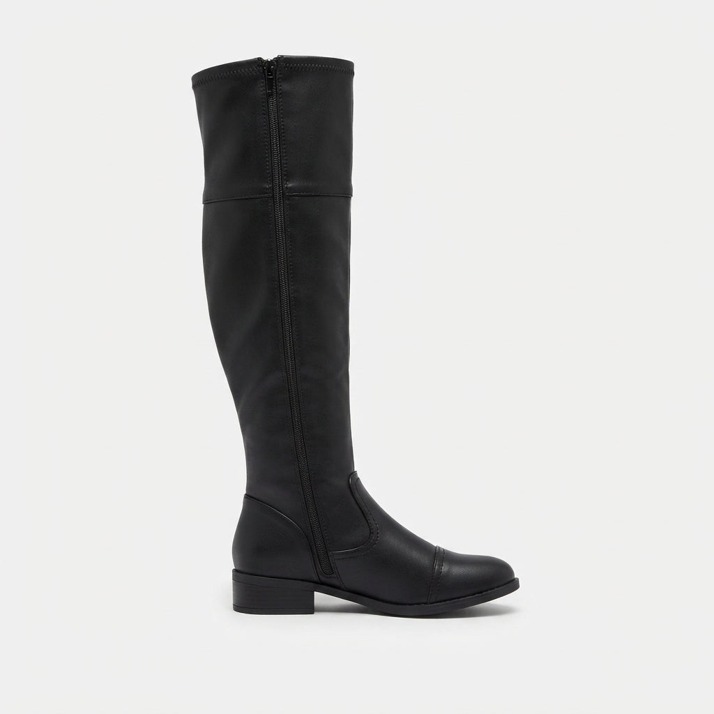 Over The Knee Boots, Stretch Slim Shaft Low Block Heel