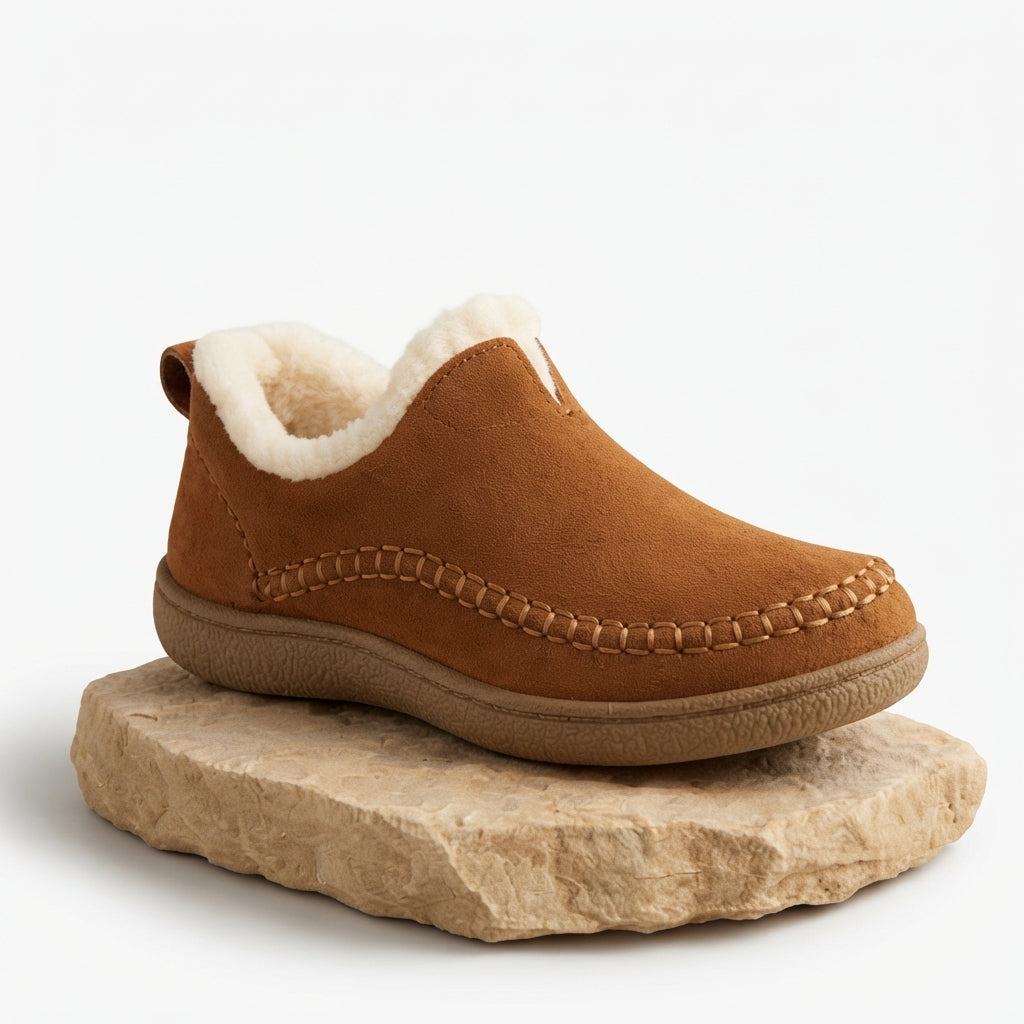 Fleece Lined Ankle Boots, Cushioned Anti Slip Sole