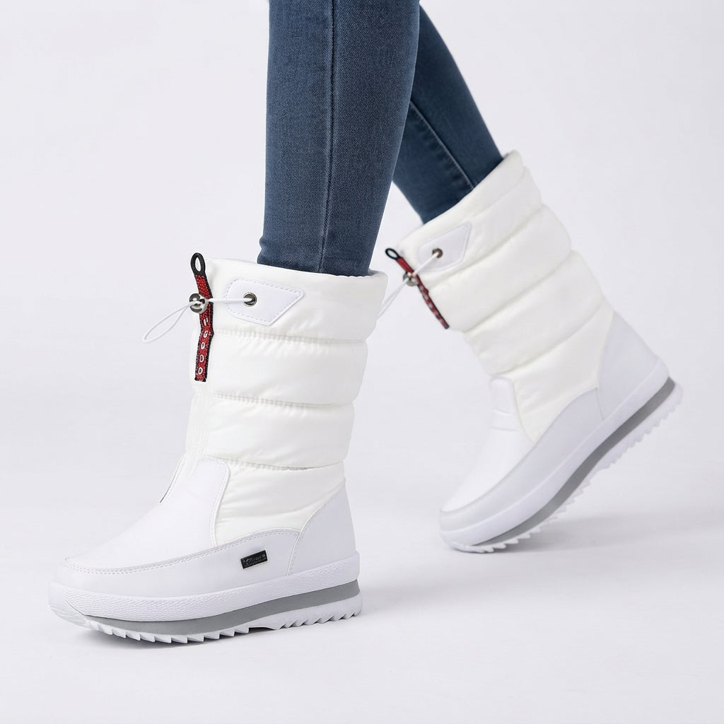 Quilted Lace-Up Snow Boots, Insulated with Grippy Sole