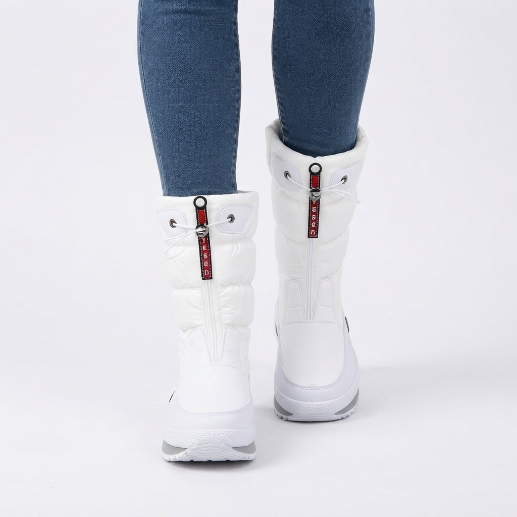 Quilted Lace-Up Snow Boots, Insulated with Grippy Sole