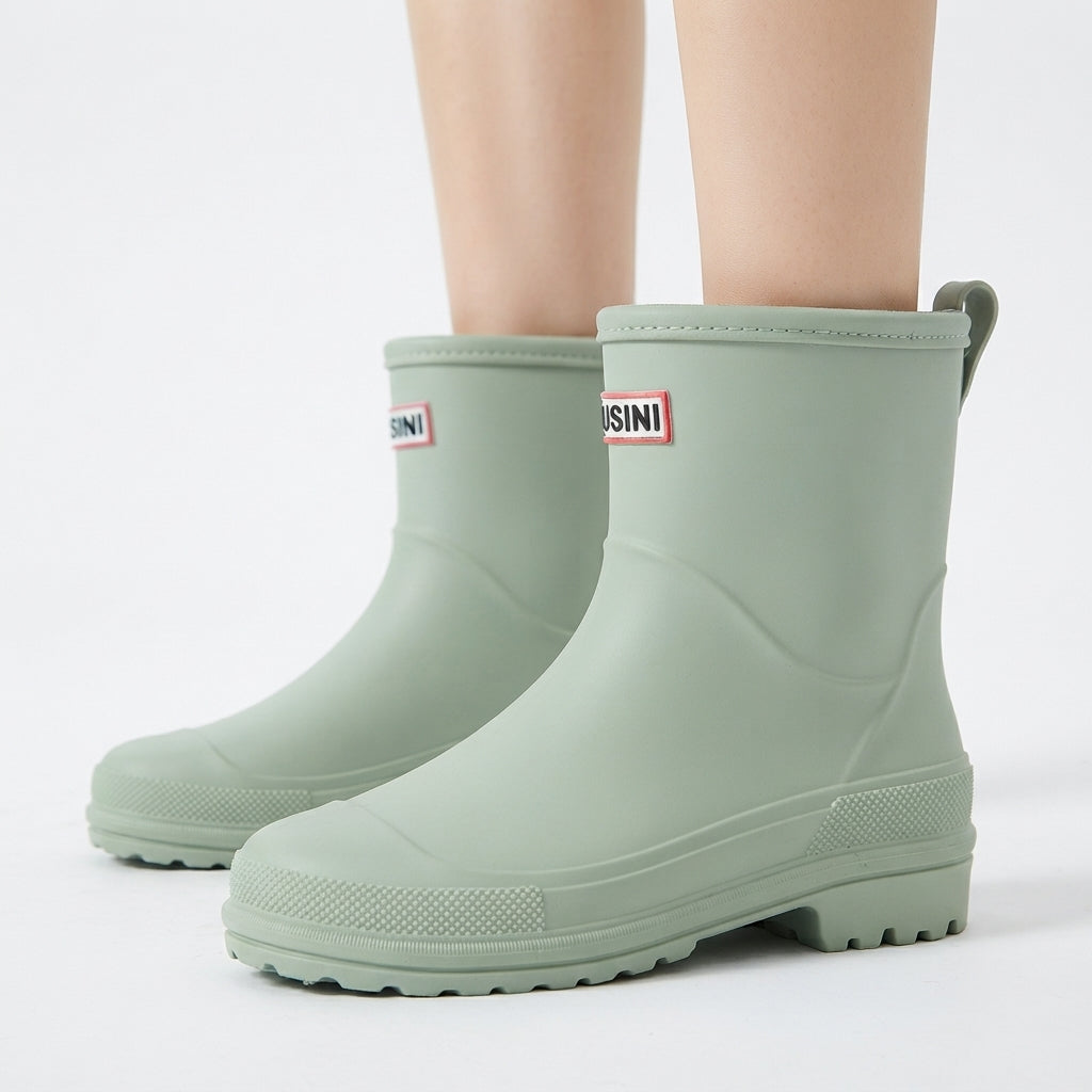 Waterproof Wellington Boots, Pull-On Rubber Rain Boots