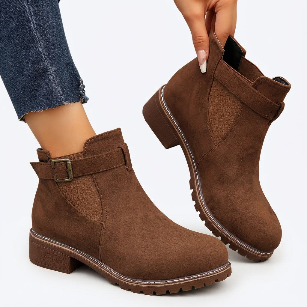 Heeled Chelsea Ankle Boots, Elastic Side Panel Fit