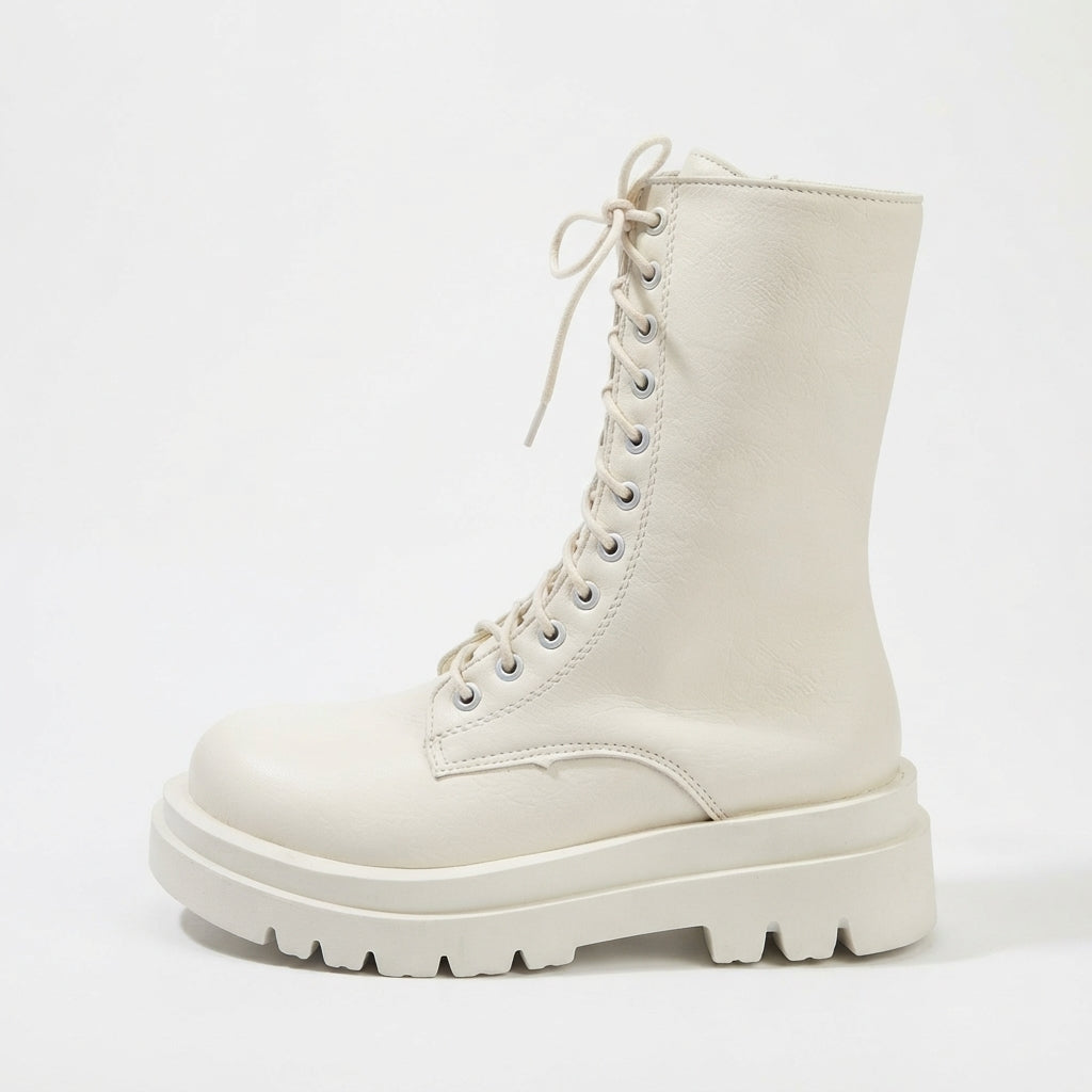 Waterproof Insulated Combat Boots, Platform Lug Sole