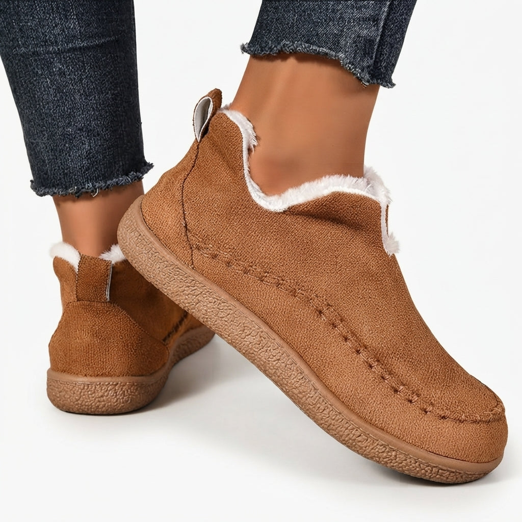 Fleece Lined Ankle Boots, Cushioned Orthopedic Comfort