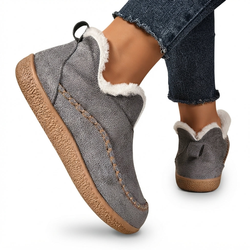Fleece Lined Ankle Boots, Cushioned Orthopedic Comfort