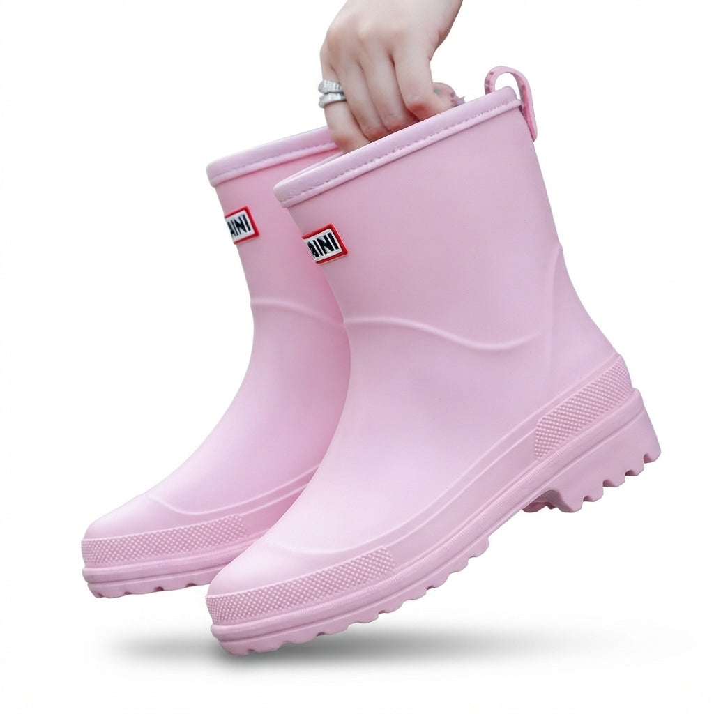 Waterproof Wellington Boots, Pull-On Rubber Rain Boots