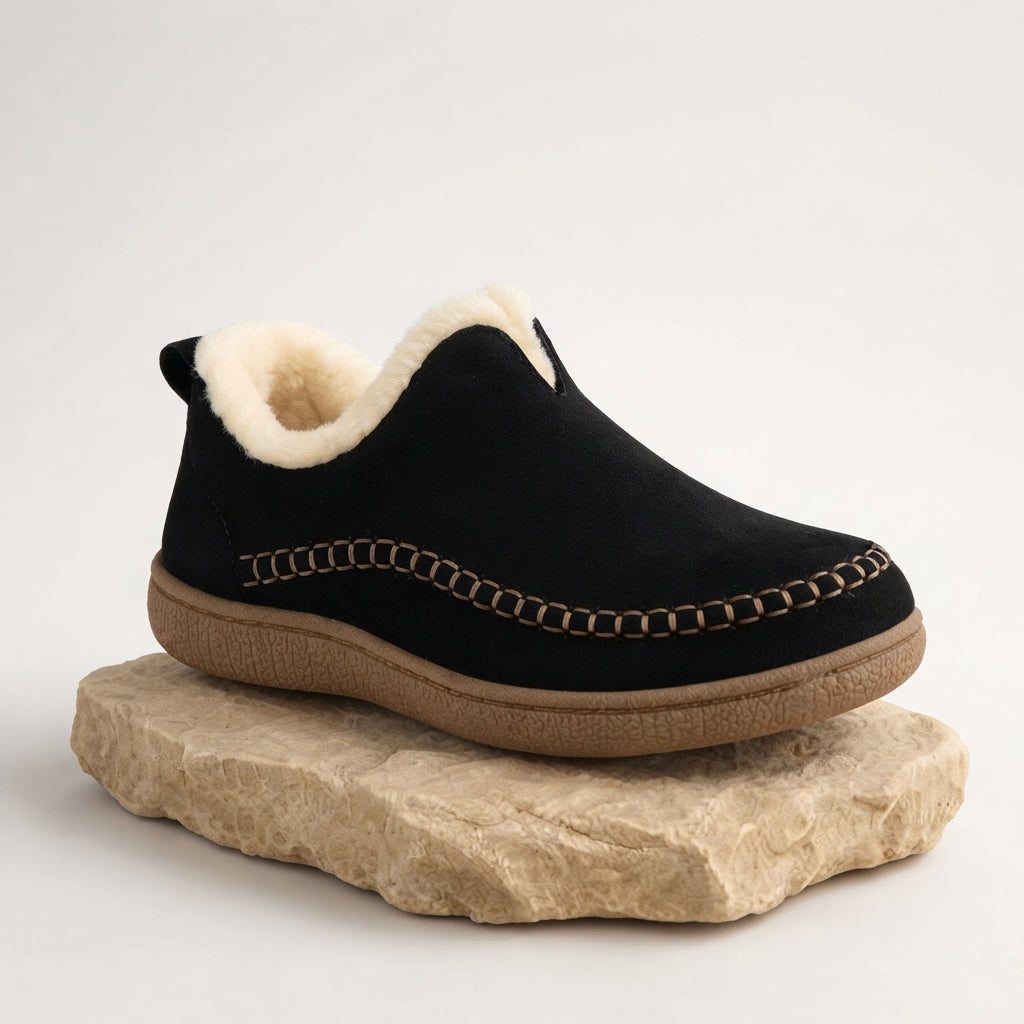 Fleece Lined Ankle Boots, Cushioned Anti Slip Sole