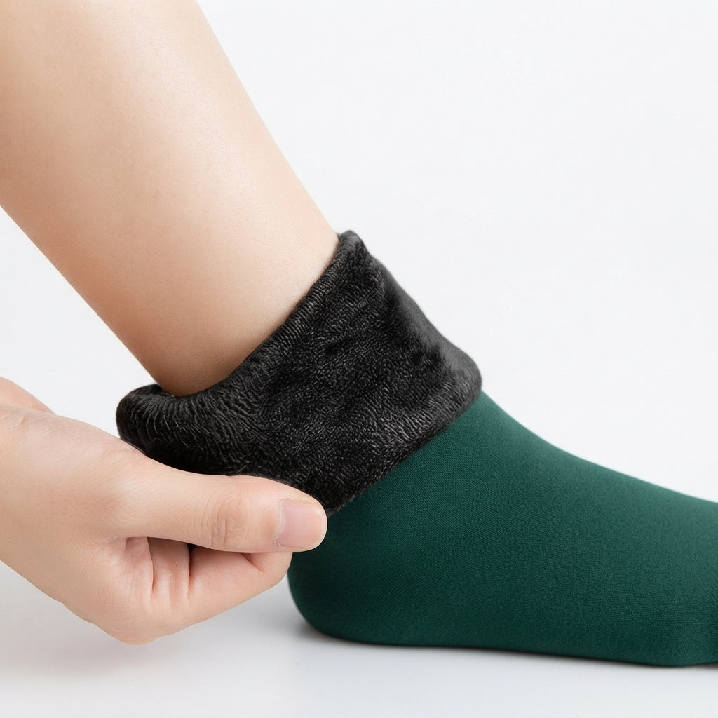 Fleece Lined Thermal Calf Socks, 5 Pair Winter Pack