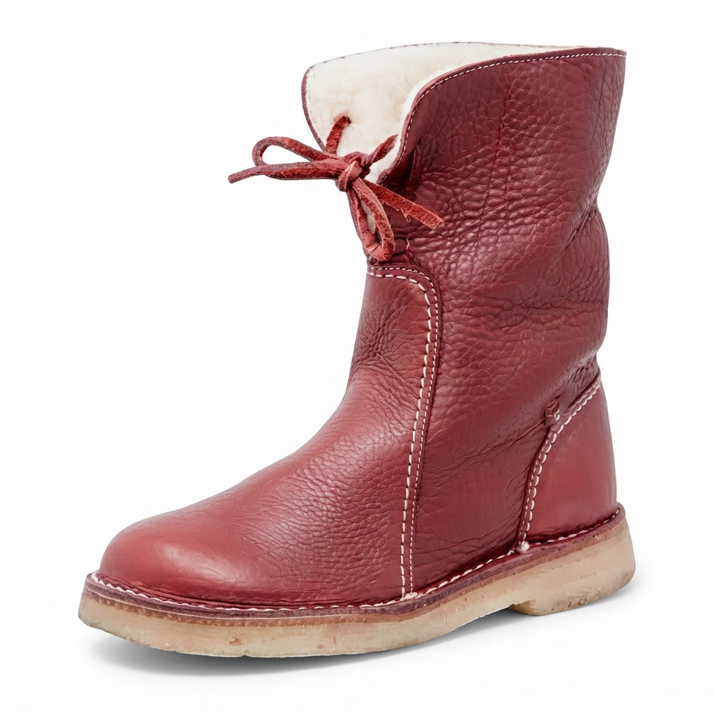 Slouch Leather Boots, Arch Support Cushioned Footbed