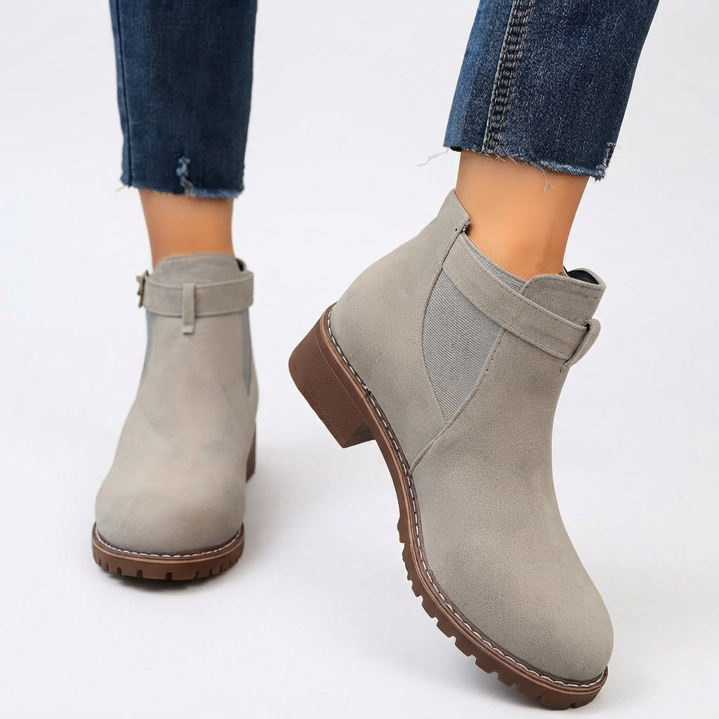 Heeled Chelsea Ankle Boots, Elastic Side Panel Fit