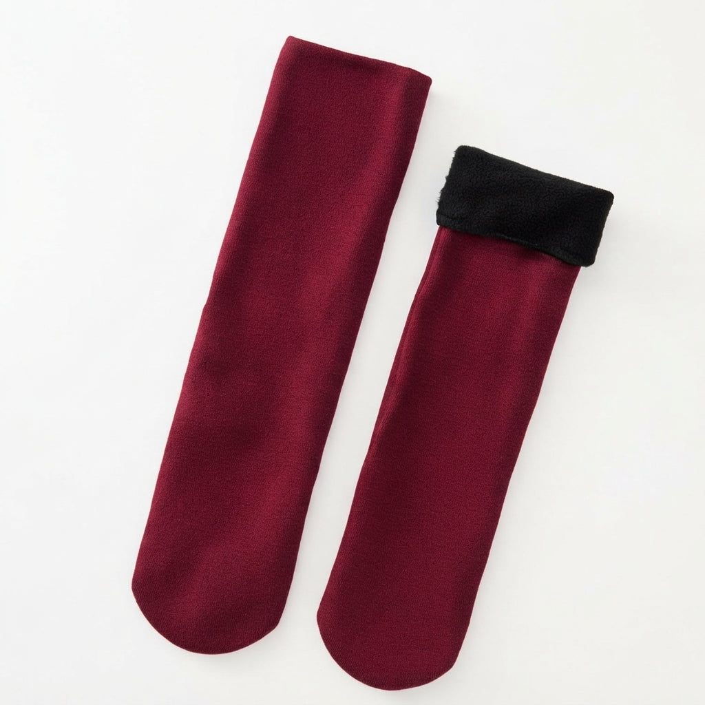 Fleece Lined Thermal Calf Socks, 5 Pair Winter Pack
