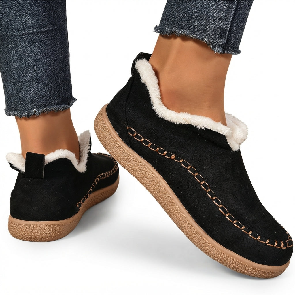 Fleece Lined Ankle Boots, Cushioned Orthopedic Comfort