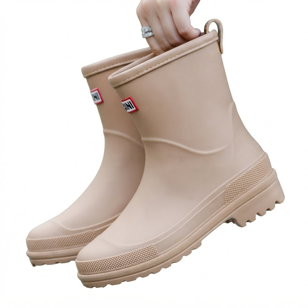 Waterproof Wellington Boots, Pull-On Rubber Rain Boots